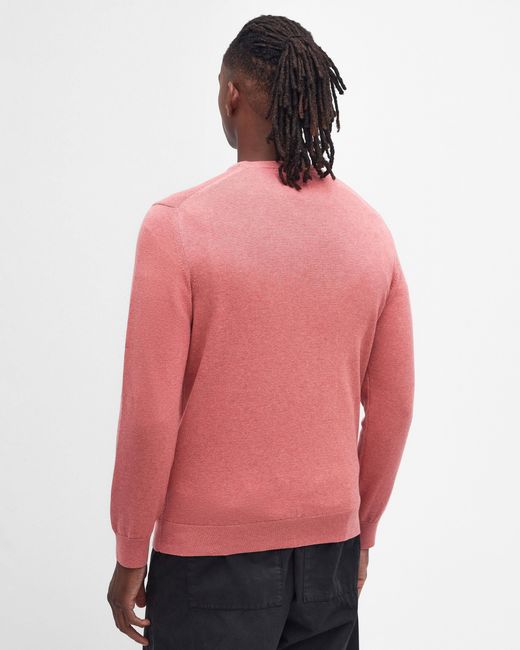 Barbour Pink Pima Cotton Crew Sweatshirt for men