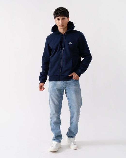 Lacoste Blue Fleece Full-Zip Hoodie for men