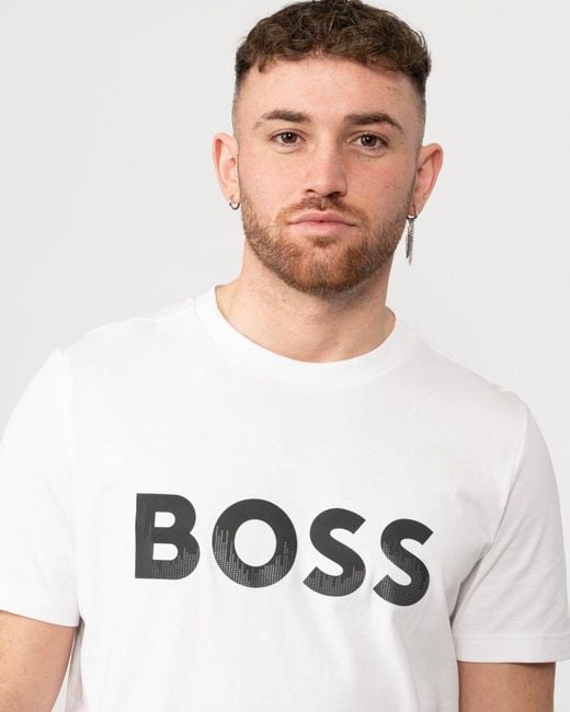 Boss White Tee Mirror 1 for men