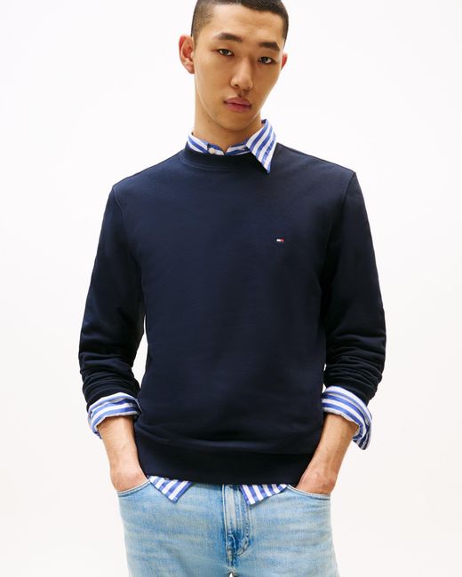 Tommy Hilfiger Blue Essential Terry Cotton Crew Neck for men