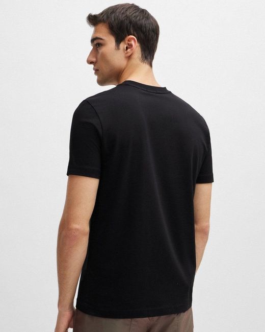 Boss Black Tee Stretch Cotton T-shirt With Contrast Logo Nos for men