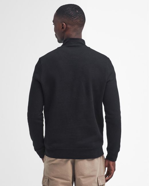 Barbour Black Essential Half-Zip Sweatshirt Size: L for men