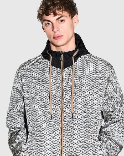 ARMANI EXCHANGE Gray Ax Pattern Reversible Jacket for men