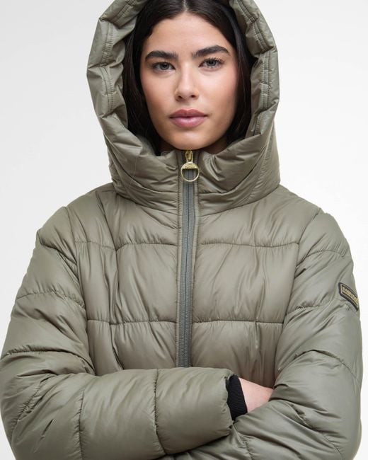 Barbour Gray Olivios Longline Puffer Jacket