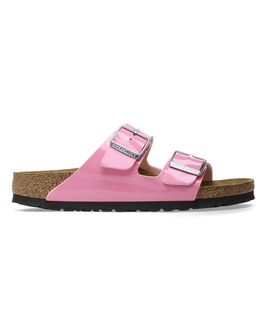 Birkenstock Pink Arizona Birko-flor Patent Sandals