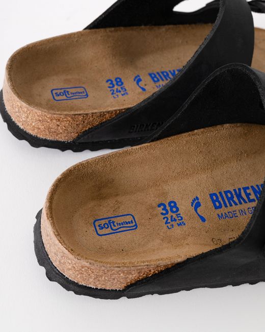 Birkenstock Black Arizona Soft Footbed Oiled Leather Sandals