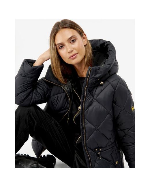 Barbour Napier Hooded Quilt Jacket in Black | Lyst Canada