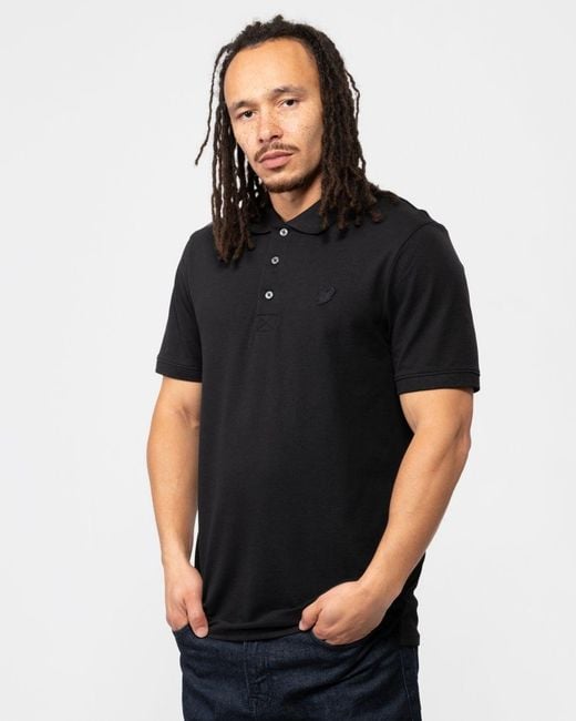 Lyle & Scott Black Lyle & Scott Tonal Eagle Polo Shirt for men