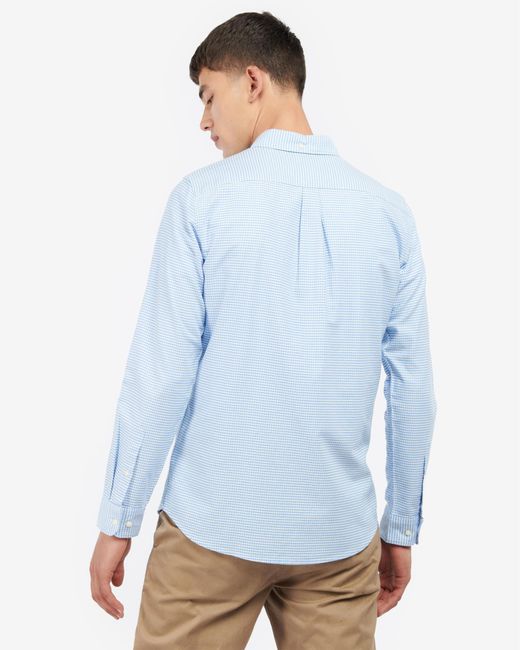 Barbour Blue Gingham Oxtown Long Sleeve Tailored Shirt for men