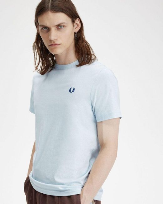 Fred Perry White Crew Neck for men