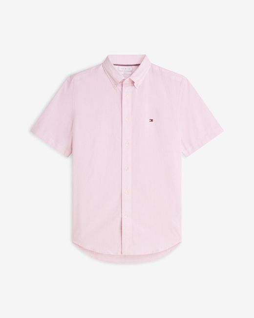Tommy Hilfiger Pink Flex Poplin Gingham Shirt for men
