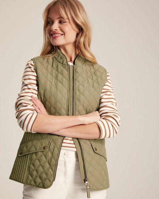 Joules Green Minx Update Diamond Quilted Gilet