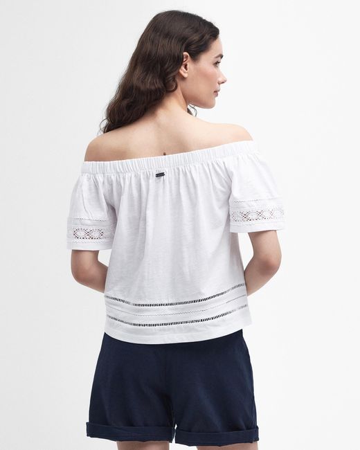 Barbour White Ralee Relaxed Top