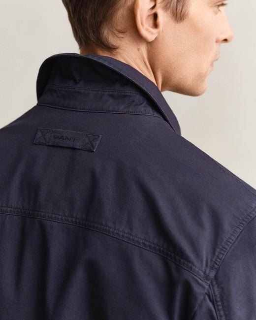 Gant Blue Cotton Windcheater Jacket for men
