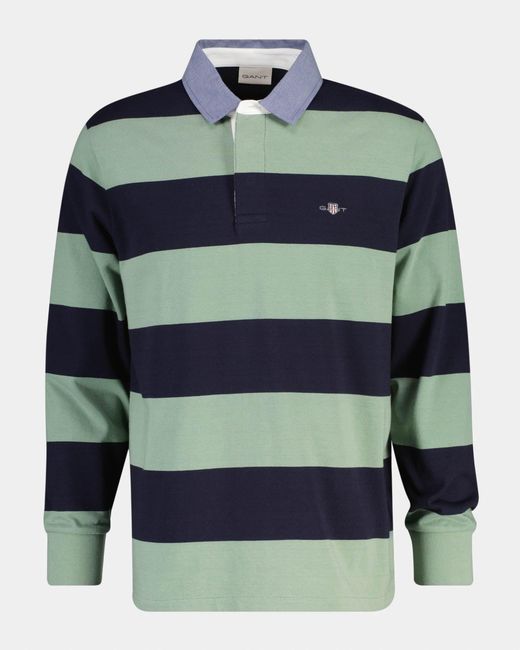 Gant Blue Regular Fit Chambray Stripe Heavy Rugger for men