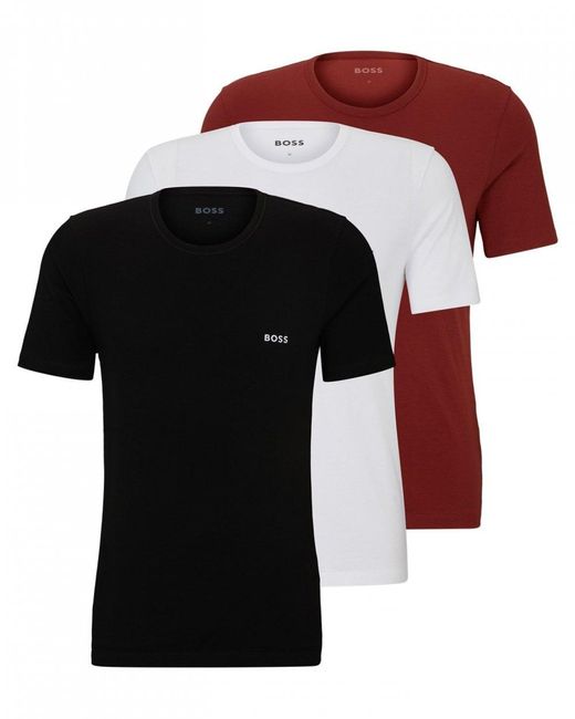 Boss Black 3-pack Of Classic Underwear T-shirts In Cotton Jersey for men