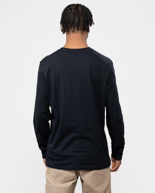 Paul Smith Blue Ps Regular Fit Long Sleeve Zebra T-Shirt for men