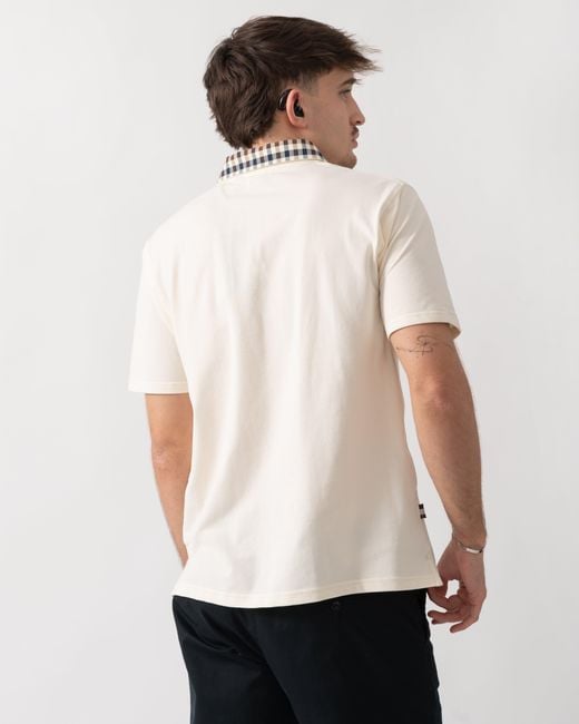 Aquascutum Natural Club Check Collar Polo Shirt for men