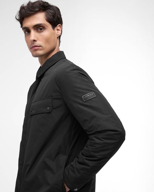 Barbour Black Padded Ariel Shirt Jacket for men