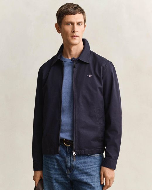 Gant Blue Cotton Windcheater Jacket for men