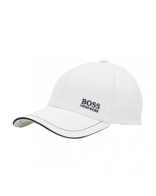BOSS by HUGO Cotton Baseball Embroidered Logo Cap White - Lyst