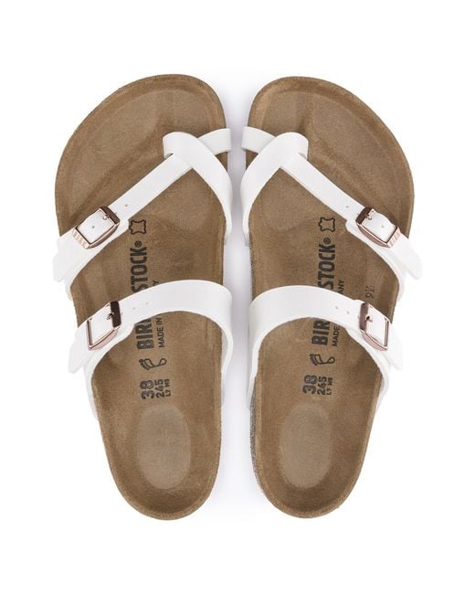 Birkenstock White Mayari Birko Flor Sandals