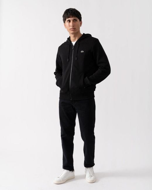 Lacoste Black Fleece Full-Zip Hoodie for men