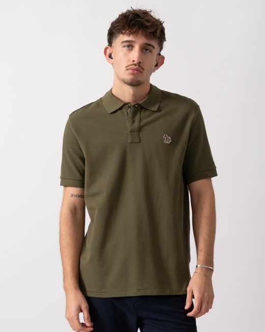 Paul Smith Green Ps Regular Fit Short Sleeve Zebra Polo Shirt for men