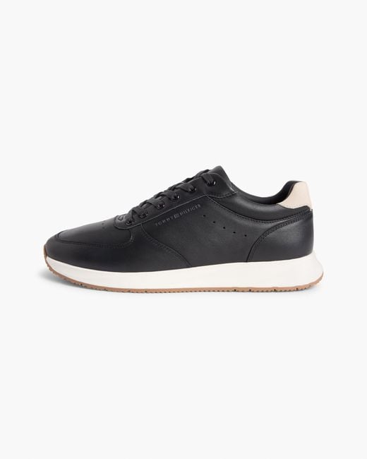Tommy Hilfiger Black Newport Leather Trainers for men