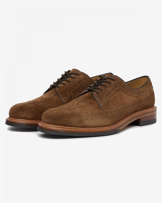 Oliver Sweeney Brown Painswick Suede Derby Brogues for men