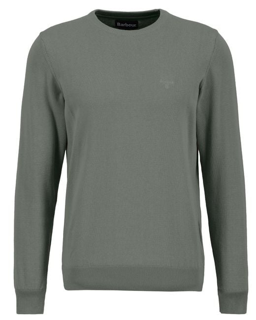 Barbour Gray Pima Cotton Crew Sweatshirt for men