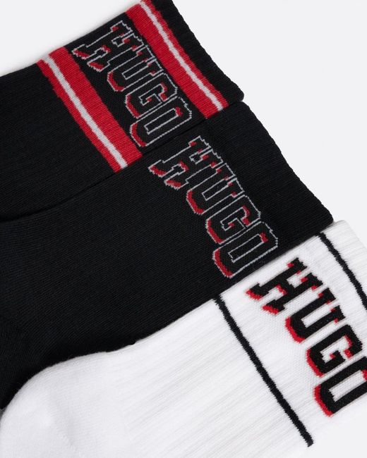 HUGO Black Basketcall Quarter Length Socks for men