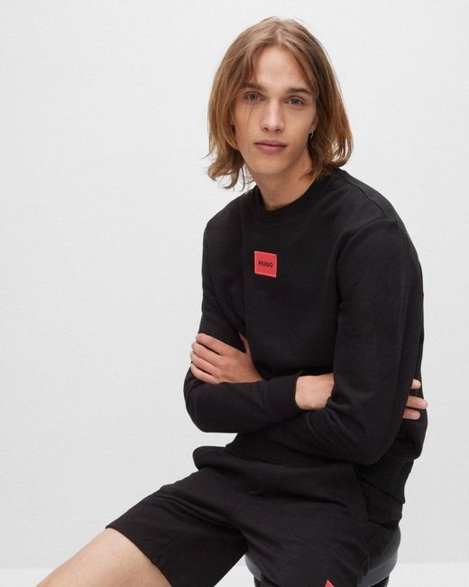 HUGO Blue Diragol212 Label Logo Sweatshirt for men