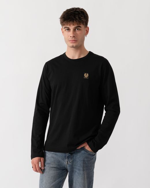 Belstaff Black Long Sleeved Logo T-Shirt for men
