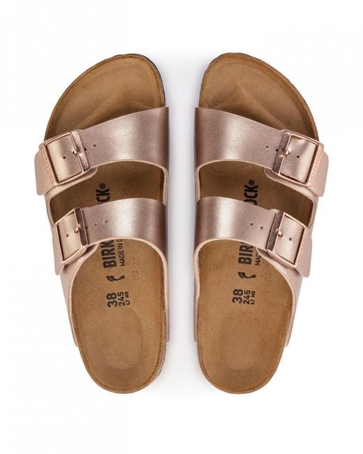 Birkenstock Brown Arizona Birko-Flor Metallic Sandals