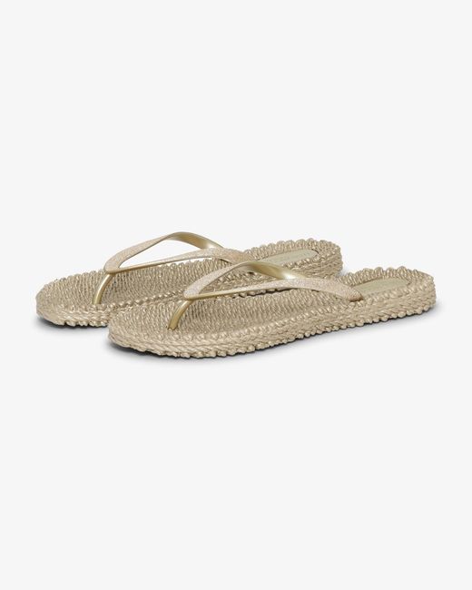 Ilse Jacobsen Natural Cheerful Glitter Flip Flops