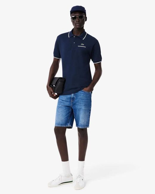 Lacoste Blue Pocket Accent L.12.12 Classic Fit Polo Shirt for men