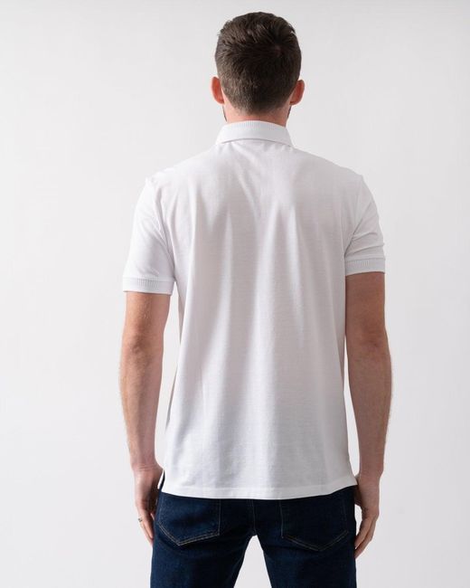 HUGO White Dereso222 Cotton Piqué Slim-Fit Polo Shirt With Logo Label Nos for men