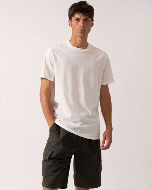 ARMANI EXCHANGE White Regular Fit Mercerised Cotton T-Shirt for men