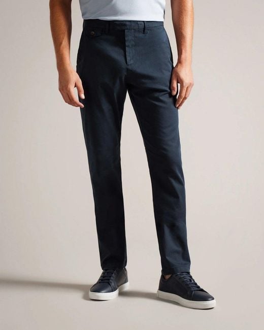 Ted Baker Blue Haydae Slim Fit Textured Chinos for men