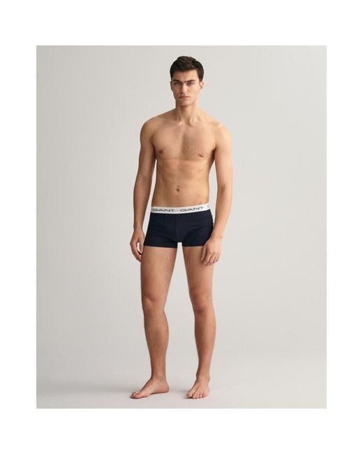 Gant White 3-Pack Cotton Jersey Trunks for men