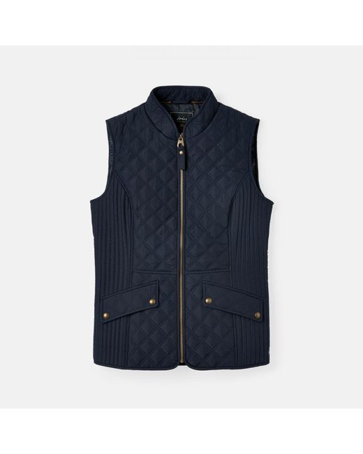 Joules Minx Diamond Quilt Gilet in Blue Lyst