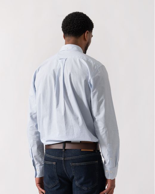 Gant Blue Regular Fit Classic Poplin Gingham Shirt for men