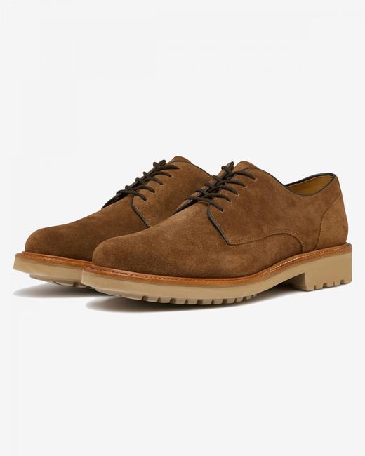 Oliver Sweeney Brown Clipstone Calf Suede Derby Shoes for men