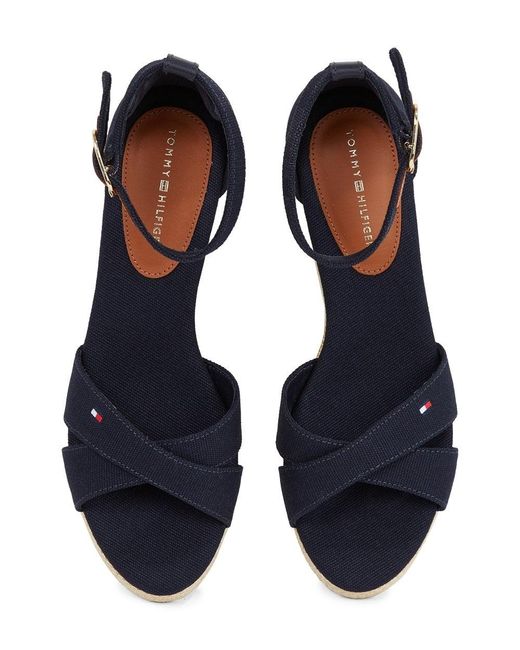 Tommy Hilfiger Blue Criss-Cross Wedge Espadrille