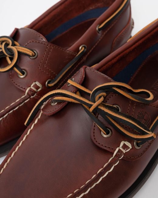 Timberland Brown Classic 2-Eye Leather Boat Shoe for men