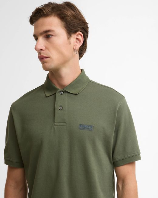 Barbour Green Essential Short Sleeve Polo for men