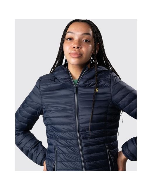 Joules Water Resistant Packable Puffer Coat in Blue | Lyst UK