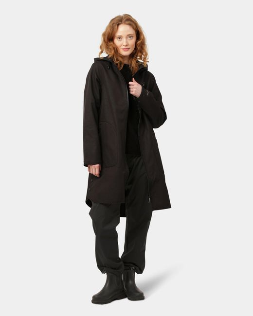 Ilse Jacobsen Black Rain A-Line Softshell Raincoat