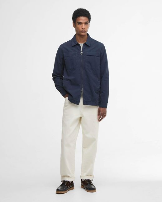 Barbour Blue Glendale Zipped Overshirt for men